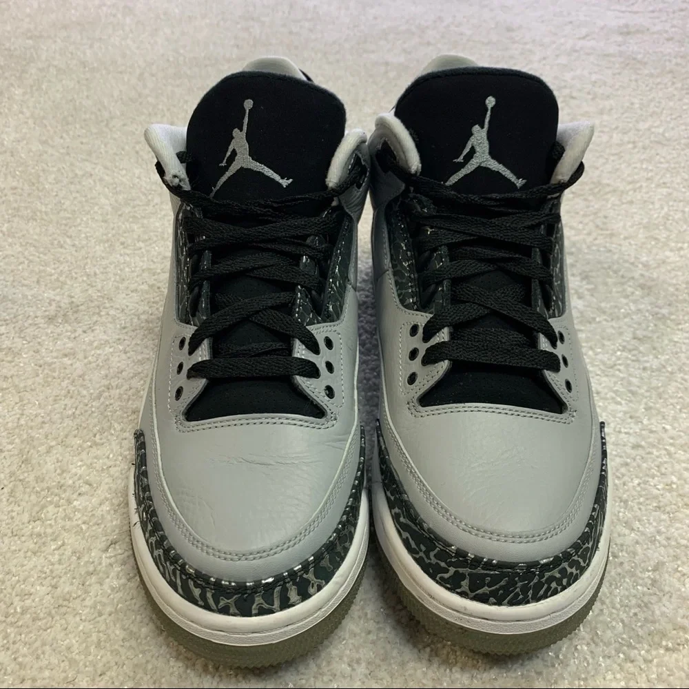 Nike Air Jordan 3 III Retro Wolf Grey Metallic Sliver Cement Men’s Size 9 & Box - Picture 3 of 8